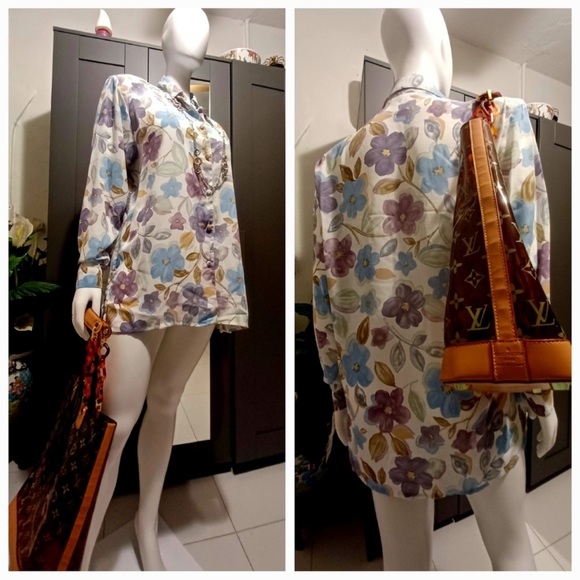 BLOUSE BLUE PURPLE 2X NWT $49 Top - Picture 2 of 6